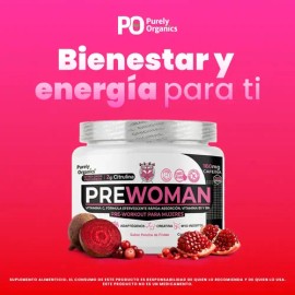 PreWoman | Suplemento Pre-Entrenamiento Femenino | Mejorado Con Myo-Inositol, Maca, Cafeína y L-Citrulina | Apoya Energía, Rendimiento y Enfoque Menta