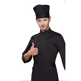 Cook Hat Adult Adjustable Elastic Baker Kitchen Catering Wear Cooking Hat Custom Cotton Chef Cap for Women Men Grilling Baking BBQ Chef Dad Mom Present (AU, Alpha, One Size, Black)