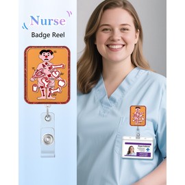Plifal Operation Badge Reel Holder Clip - Funny Retractable ID Name Card Badge Reel with Charm Alligator Clip, Nurse Nursing Office Medical Worker Student Shaker Accessories Gifts