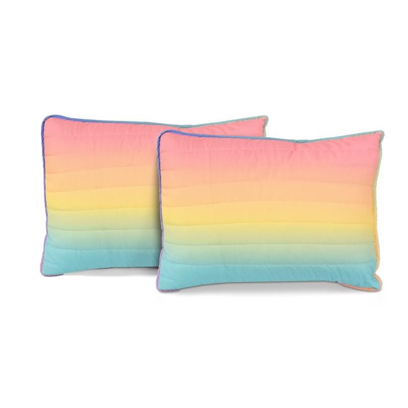 Lush Decor Rainbow Ombre 3 Piece Quilt Set, Full/Queen, Rainbow