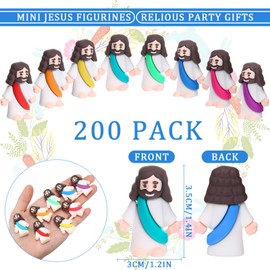 Barydat 200 Pack Mini Jesus Figurines Bulk Tiny Jesus Toys Little Jesus Figures Christ Savior Religious Jesus Doll Stuffed Jesus for Hide Thanksgiving Day Sunday School Baptism Gifts(Bright Color)