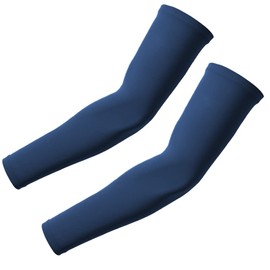 Cubatty Arm Sleeves, Cooling Sensation, Sun Protection, Men's, Women's, Cool, Smooth, Plain, Sweat Absorbent, Quick Drying, For Golf, Baseball, Running, Sports, Work, L, Navy