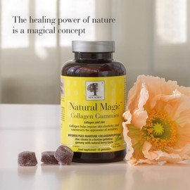New Nordic Natural Magic Collagen Gummies - Hydrolysed Freshwater Marine Collagen with Zinc - Improve Skin Elasticity and Reduce Wrinkles - Delicious Berry Flavour - 45 Gummies