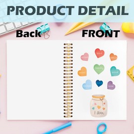 Yhtrg I Am Inspirational Spiral Notebooks, Boho Heart Affirmation Journaling Notebook, Motivational Journals for Writing, Therapy Office Supplies, Positive Encouragement Gifts for Women, 5.5x8.3 Inch