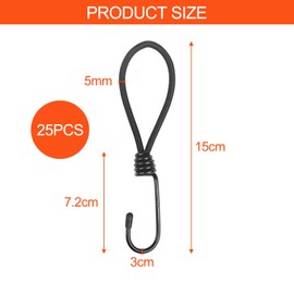 Brevanza Pack of 25 Expander with Hooks, Elastic Straps with Hooks, Rubber Tensioner Set, Tensioner with Hooks, Expander Hooks, Expander Loops, Tarpaulin Tensioner for Outdoor or Load Securing
