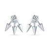 Goth Triple Spike Point Arrow Cubic Zirconia Jacket Stud Earrings