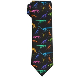 Giinly Dinosaur Colorful Skeleton Mens Ties Funny Long Neckties For Men Big And Tall, 61'' Xl Neck Tie