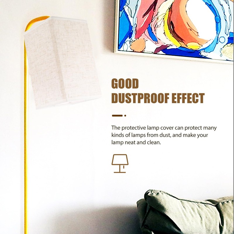 Housoutil Beige Square Lampshade, E27 Lampshade, Floor Lamp, Square, for