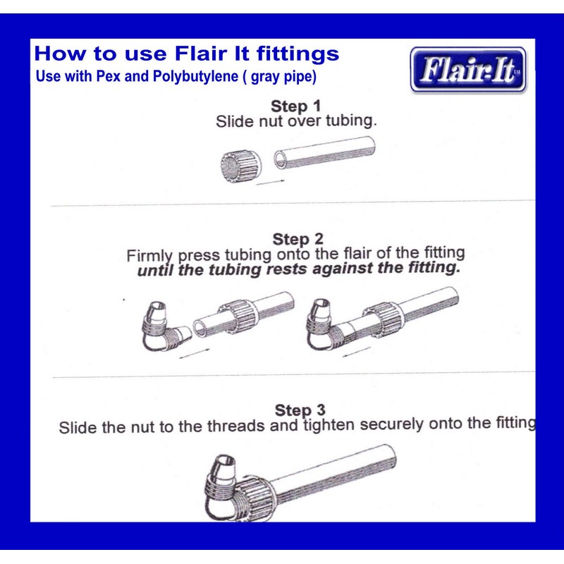 Flair It "TOILET CONNECTION" RV Marine Mobile Home Plumbing 1/2"PEX
