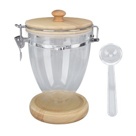 Coffee Bean Container Loose Leaf Tea Coffee Sugar Nuts Canister Clear Food Storage Jar with Airtight Lid L 1300mL