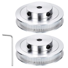 sourcing map 2pcs GT-2 Pulley Synchronous Wheel 80 Teeth 6mm Bore, Fit with 6mm Width Belt, Aluminum Alloy Timing Pulley Wheel with a Wrench for 3D Printer, CNC Machine