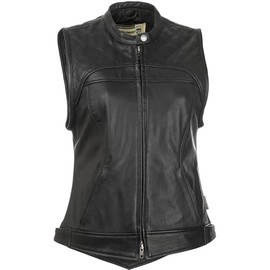 Highway 21 Women’s Ava Vest, Leather Riding Vest for Women, Protective Women’s Vest for Rugged Biking