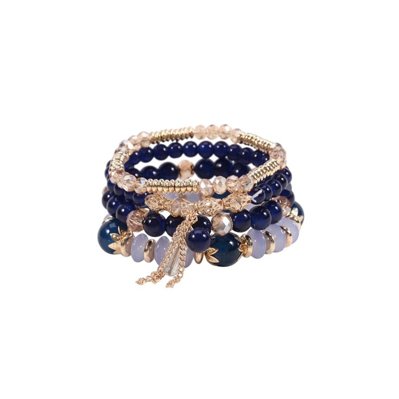 A-yeite 4Pcs Boho Multilayer Stackable Beaded Bracelets Jewelry Set for