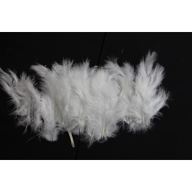 100 Pcs 3”– 4” Decorative Feathers, Colorful Feathers for DIY Craft Wedding Home Party Decorations (White)