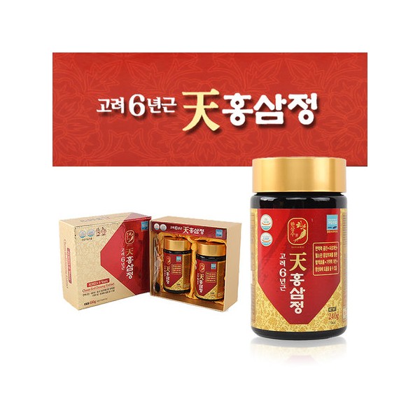 2 bottles of 6-year-old Goryeo red ginseng extract 240g / red ginseng extract concentrate / 고려 6년근 천홍삼정 240g 2병 / 액기스 농축액 홍삼