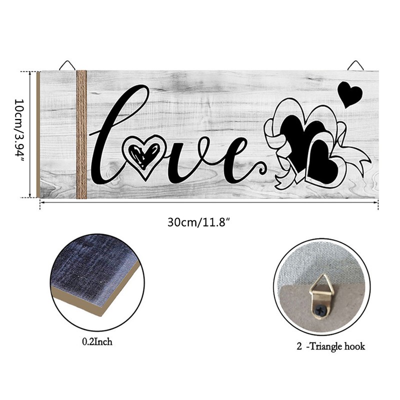 3Pcs Wall Decor Wooden Hanging Wall Sign Wooden Wall Art