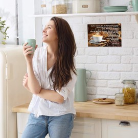 Tin Sign Coffee Funny with Saying Coffee Prayer 20 x 30 cm Metal Sign Cafe Sayings Gift Decorative Sign Kitchen Bar Sign for Coffee Lovers