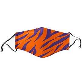 Sunkiss Unlimited Tiger Stripes Team Mask - Face Accessory - Fan Gear (Purple & Orange Tiger Stripes)