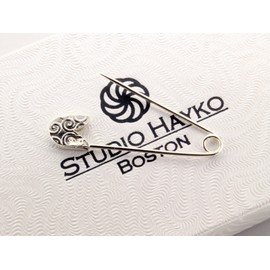 Handmade Sterling Silver safety pin 1.5'' Handmade in USA