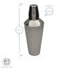 Rink Drink 3 Piece Manhattan Cocktail Shaker, Built in Strainer,