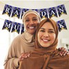 Ramadan Mubarak Paper Banner, Ramadan Mubarak Party Decorations Hanging Bunting