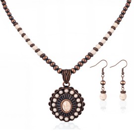 Rustic Couture's Western Turquoise Necklace Jewelry for Women Cowgirl Vintage Necklace RNS-WH05WT