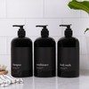 Heartland Lettering Manhattan Collection, Black Shower Dispenser Bottles with Glossy