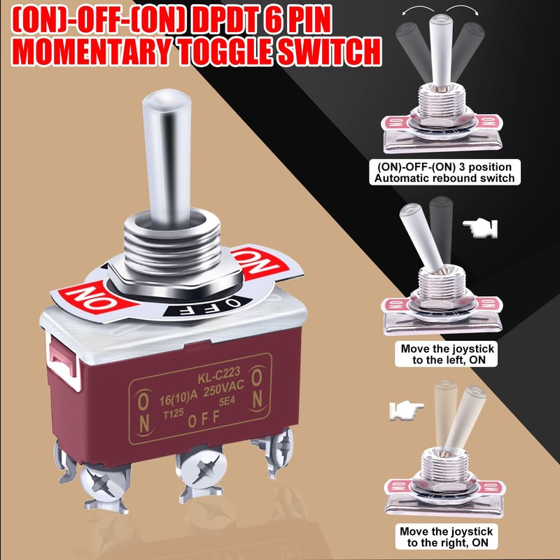 Twidec/3Pcs Waterproof Heavy Duty Toggle Switch 12V DC 30A DPDT
