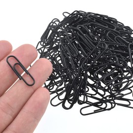 HAHIYO Paper Clips Large 1.1 inches (28mm) Length Black Paperclips Vinyl Coated Prevent Scratching Tearing The Pages Sturdy for Bookmark Organize Home Office School 150 Pack