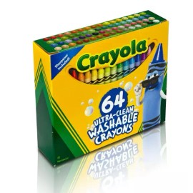Crayola Ultra-Clean Washable Crayons with Sharpener - 64 Ct