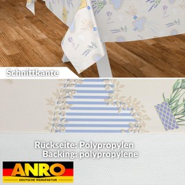 ANRO Oilcloth Tablecloth, Washable, Oilcloth, Garden Tablecloth, Outdoor, Indoor, 100 x 140 cm, Cut Edge, Lavender