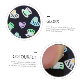 Vaguelly 2sets Sheets Luminous Nail Art Stickers DIY Manicure Decals for Creative Nail Design for Parties Cosplay Gatherings Fun 24sheets*2