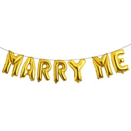 16 inch MARRY ME Letter Foil Balloons for Valentine's day Engagement Wedding party decoration Inflatable banner (MARRY ME GOLD)