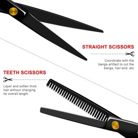 8pcs Hair Scissors Set Thinning Scissors Barber Salon Hairdressing Hair Cutting Shears Set Professional Hair Cutting Scissors Kit with Combs and Hair Clips for Men Women