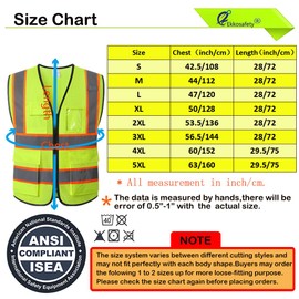 Ekkosafety Reflective Mesh Safety Vest for Men Women with 5 Pockets and Zipper Front High Visibility Mesh Vest Hi Vis Construction Work Vest,Meets ANSI/ISEA Standards(EK175-Yellow-S)