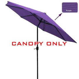 ABCCANOPY 9ft Outdoor Umbrella Replacement Top Patio Umbrella Market Umbrella Replacement Canopy with 8 Ribs(Purple)