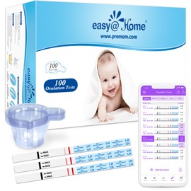 Easy@Home 100 Ovulation Test Strips with Cups: Accurate & Easy to Use Ovulation Predictor Kits - Fertility Test Kits for Women LH Surge Monitor | 100 LH + 100 Urine Cups