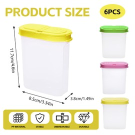 RTSHUK Spice Boxes Storage, Set of 6 Storage Jars 250 ml 3 Colours Transparent Spice Box Chilling Jars Spice Jars with Lid for Spices Salt Sugar Used