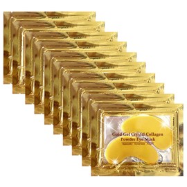30 pares de mascarillas de gel de oro de 24 quilates para ojos hinchados, reduce las ojeras, hidrata y antienvejecimiento, máscaras de gel de cristal para hidratar (30 pares dorados)