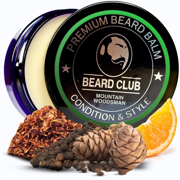 Premium Quality Beard Balm | Mountain Woodsman Natural Beard Balm | Beard Conditioner & Softener to Shape and Style Your Beard While Stop Beard Itching & Flakes