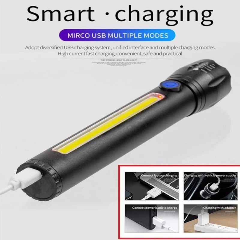 LJK Lampara Aluminio Luz Led T6 Cob Recargable Camping Linterna