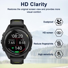 Votvloay Pack of 3 Screen Protectors for Garmin Forerunner 265S Screen Protector, TPU HD Clear Screen Protector Premium Quality Soft, Bubble-Free Anti-Dust Cover for Garmin Forerunner 265S Flexible
