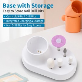 Lnopever Electric Nail File: 12 in 1 Professional Nail Drill for Acrylic Nails Gel 3 Speeds E File Cordless Efile with Base Manicure & Pedicure Tools & Accessories Women Gifts for Mum Beginner Girl