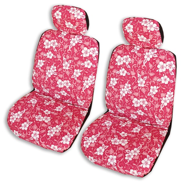 Winnie Fashion 2 Hawaiian Car Seat Covers w/Headrest Covers (Ulu