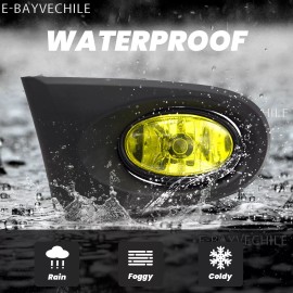 YLT Auto Fit 2002-2004 Acura RSX DC5 Bumper Yellow Lens Fog Lights Lamps w/Wiring+Switc