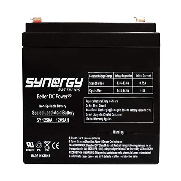 Enersys 12V 4.5Ah/5.0ah SLA Rechargeable Battery for Security Systems Beiter DC Power