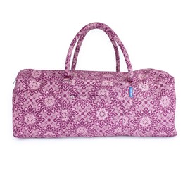 Yoga-Mad Full Print Mandala Yoga & Pilates Kit Bag, Unisex with Full Length Zip, Fits Most Flexible Mats, Yoga Blocks, Bolsters & Clothing, Burgundy, Grey & Blue Options