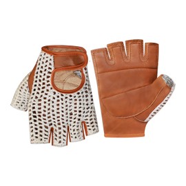 Kango Fitness Leather Crochet Cycling Biking Padded Gloves (Large)