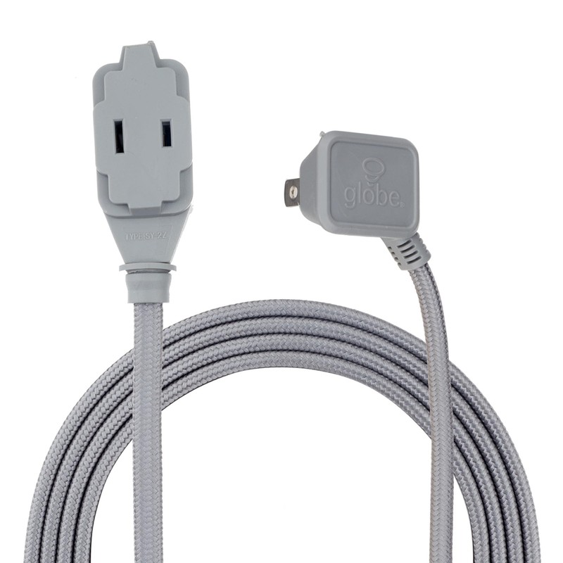 GLOBE Electric 22890 Designer Series 9-ft Fabric Extension Cord, 3