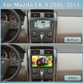 2+64G Car Radio for Mazda CX-9 CX9 CX 9 2006-2015 - Wireless Carplay & Android Auto - 9 Inch Android 13 Stereo with WiFi/EQ/GPS + AHD Rear View Camera